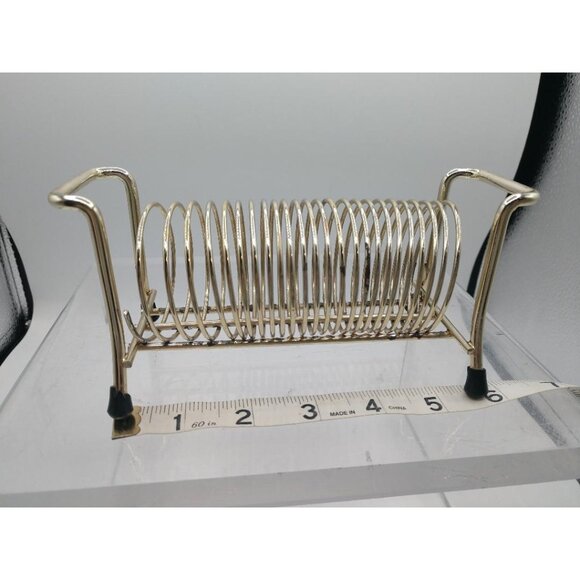 Retro Office Spiral Letter/Bill/Holder, Gold Tone MCM Vintage - Picture 5 of 7